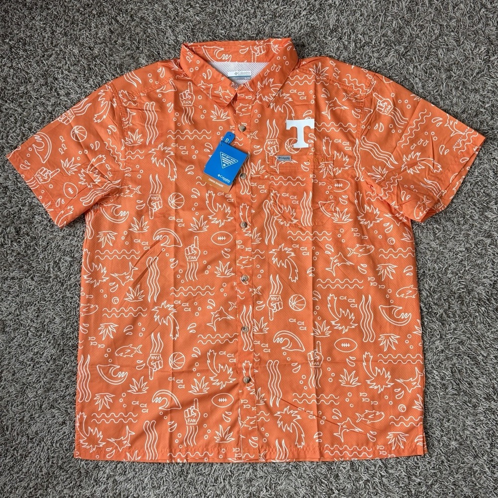 Columbia PFG Shirt Mens Size XL Super Slack Tide Button Tennessee Volunteers NEW